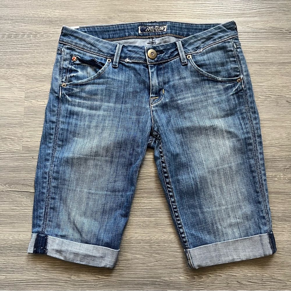 Hudson Jeans Women's Faded Blue Y2K Euro Bermuda Shorts